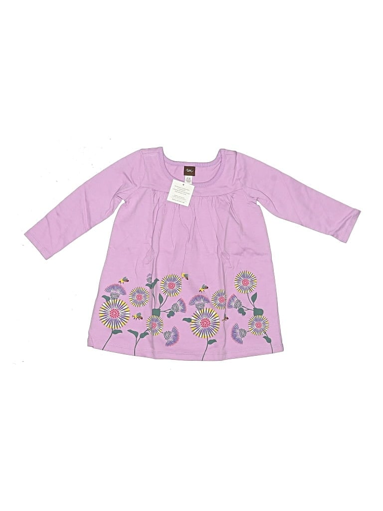 Tea Kids' 3/4 Sleeve Top Purple Sweetheart Neckline Tops
