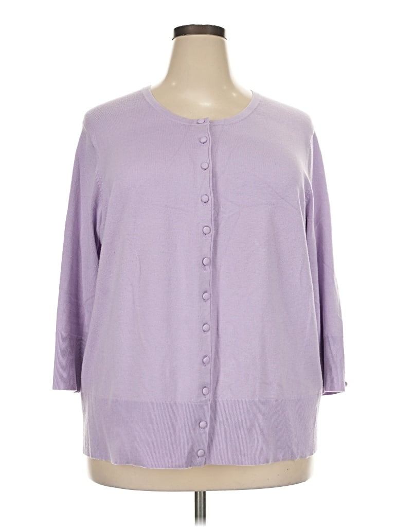 Pre-owned Grace Elements Cardigan Sweater In Purple
