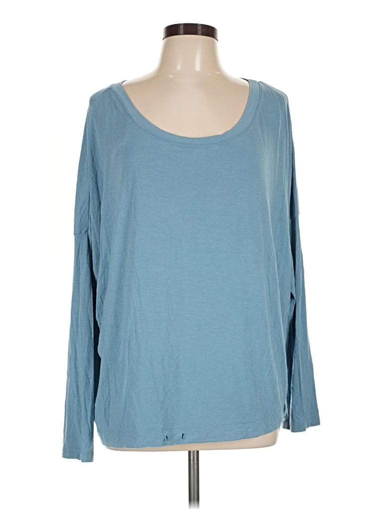 Pre-owned Eberjey 3/4 Sleeve T-shirt In Blue