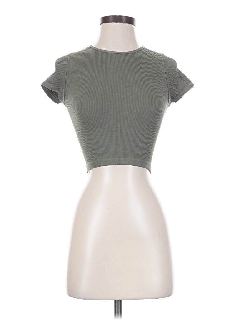Pre-owned Out From Under Short Sleeve Turtleneck In Gray