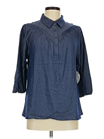 Naif 3/4 Sleeve Button-Down Shirt (view 1)