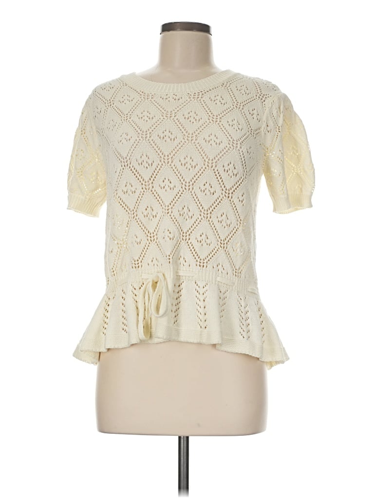 Pre-owned Listicle Pullover Sweater In Ivory