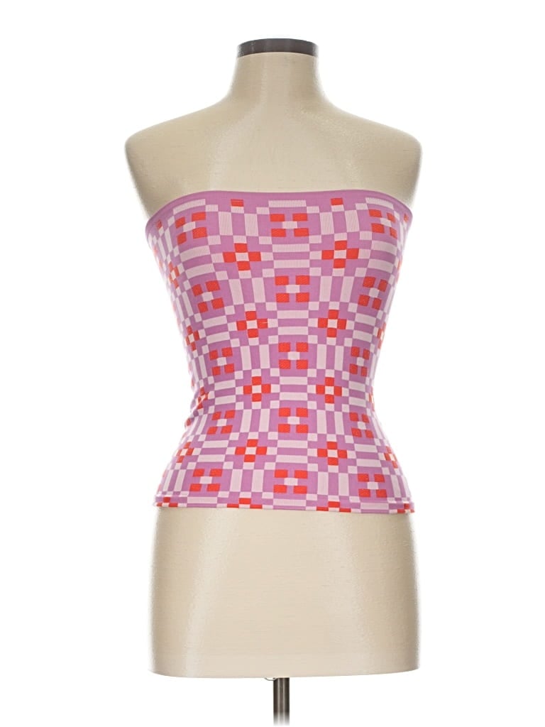 Pre-owned Celandine Tube Top Pink Strapless Neckline Tops