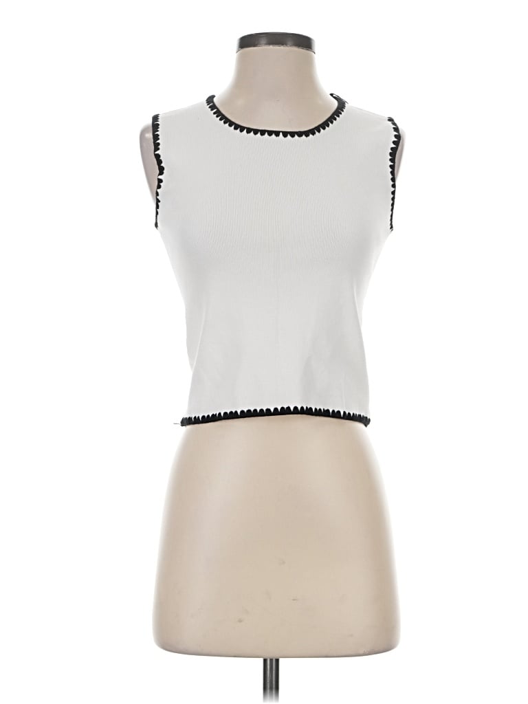 Pre-owned Strut & Bolt Sleeveless Top White Halter Neckline Tops