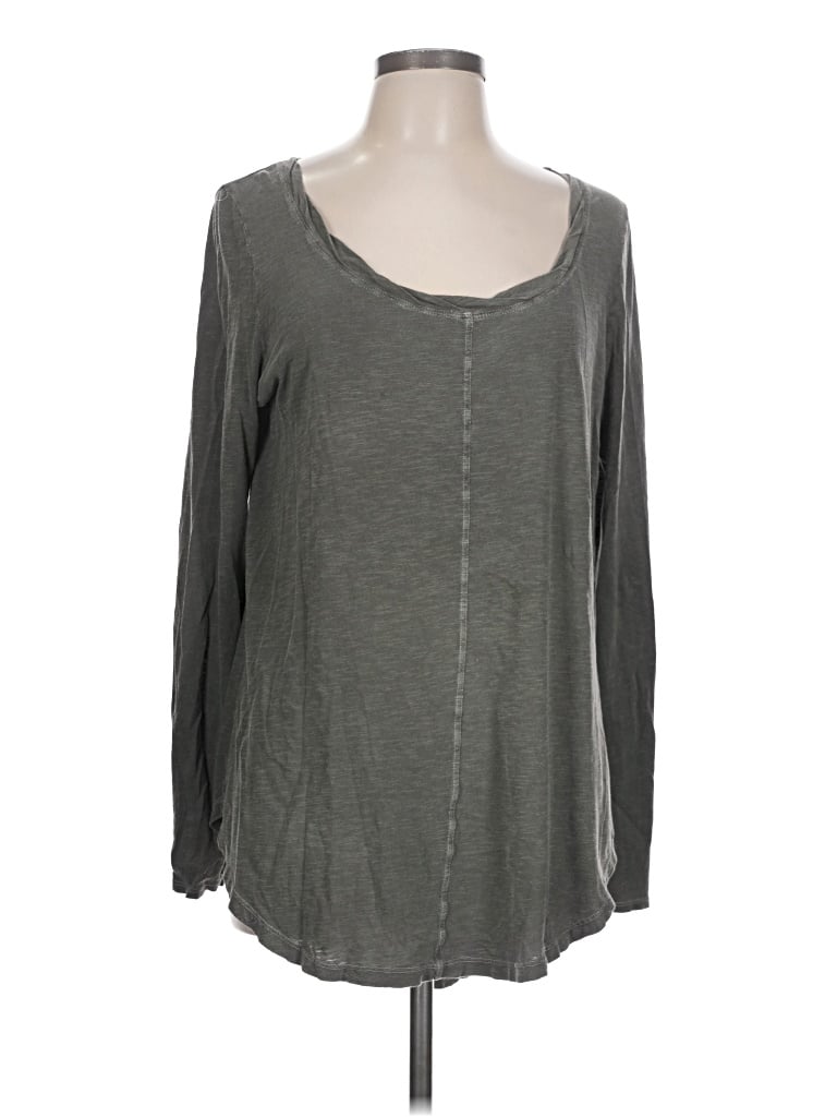 Pre-owned Pure And Good Long Sleeve Henley Shirt In Gray