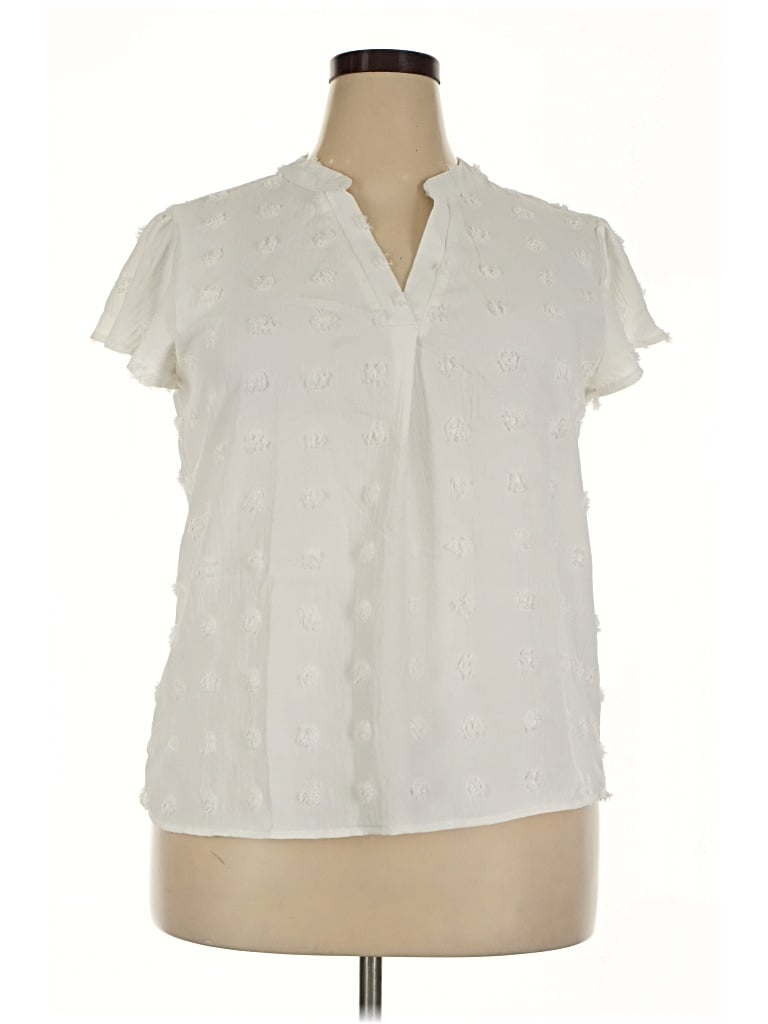 Pre-owned Blooming Jelly Short Sleeve Blouse In Ivory