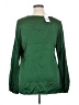 HARARI 100% Silk Green Long Sleeve Silk Top Size 1X - photo 2