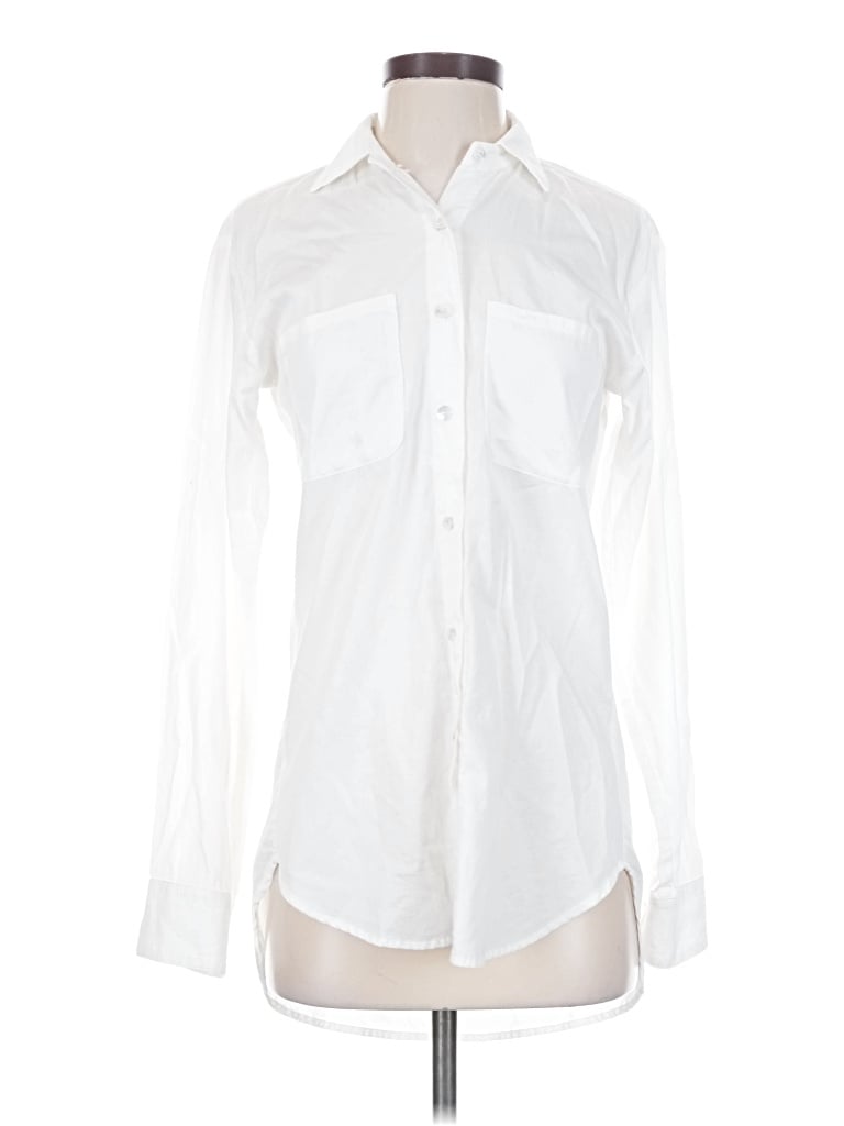 Pre-owned Stillwater Long Sleeve Button Down Shirt In White