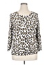 Harve Benard Animal Print Silver 3/4 Sleeve Blouse Size XL - photo 1