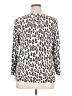 Harve Benard Animal Print Silver 3/4 Sleeve Blouse Size XL - photo 2