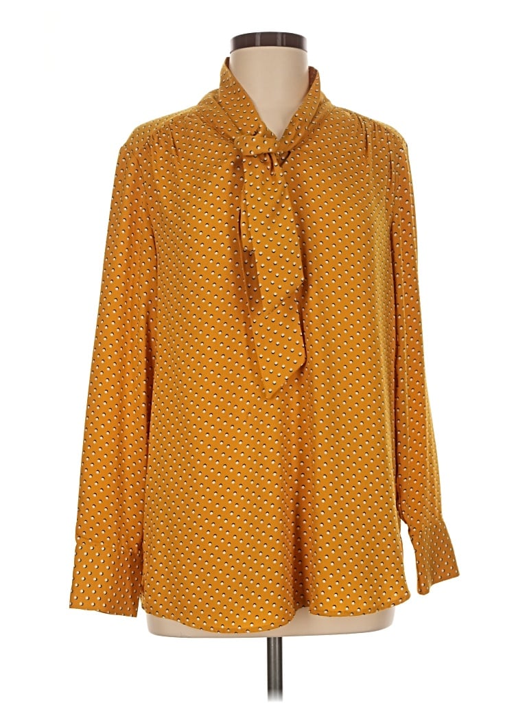 Pre-owned Dalia Long Sleeve Blouse In Yellow