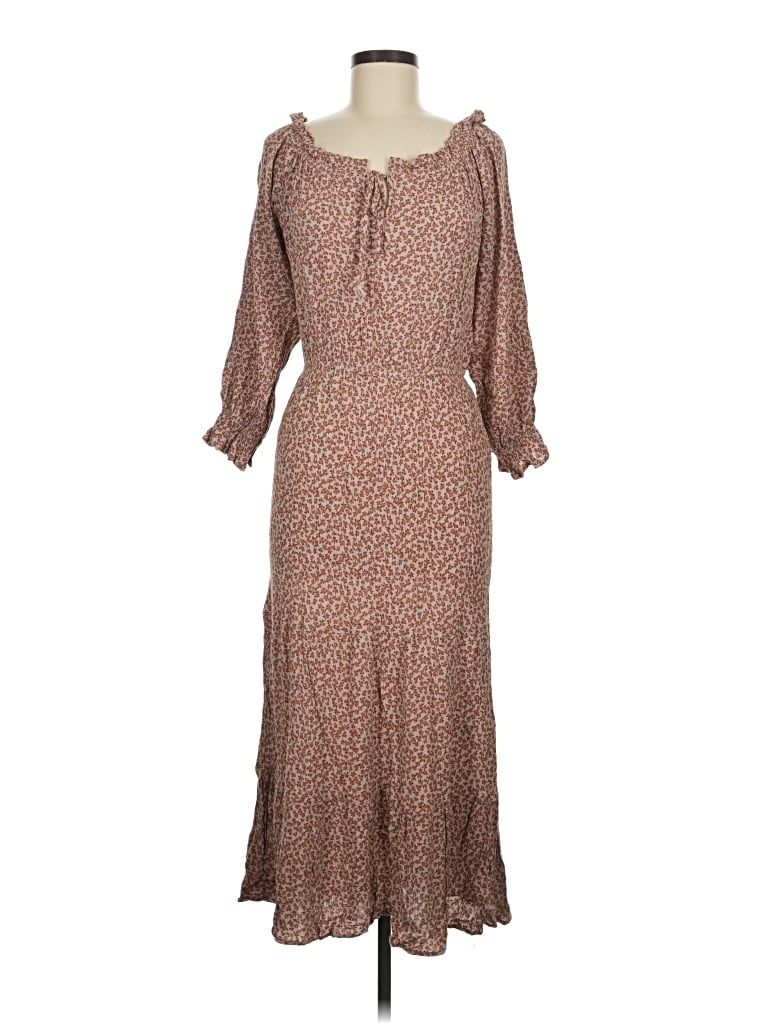 Pre-owned En Creme Casual Dress In Brown