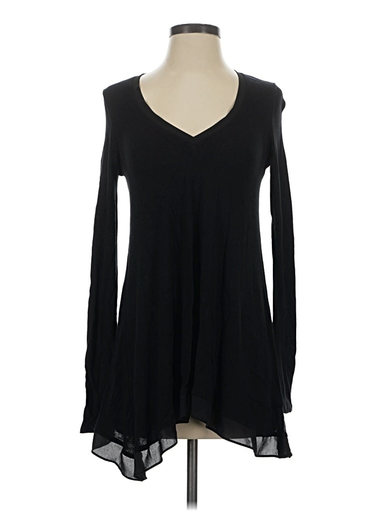 Pre-owned Deletta Long Sleeve Top Black V-neck Tops