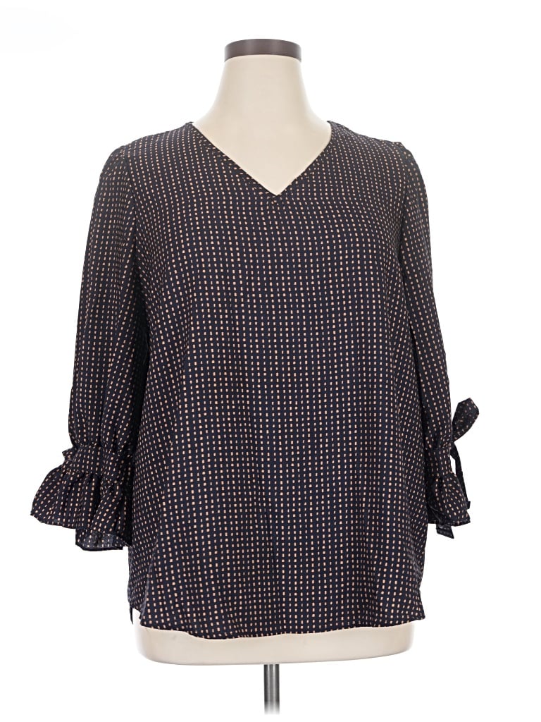 Pre-owned Hailey & Co 3/4 Sleeve Blouse In Blue