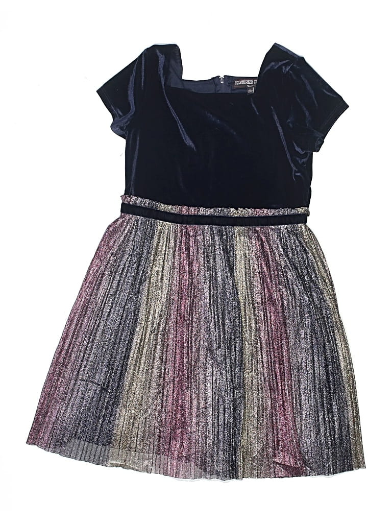 Pre-owned Three Pink Hearts Kids' Dress In Blue