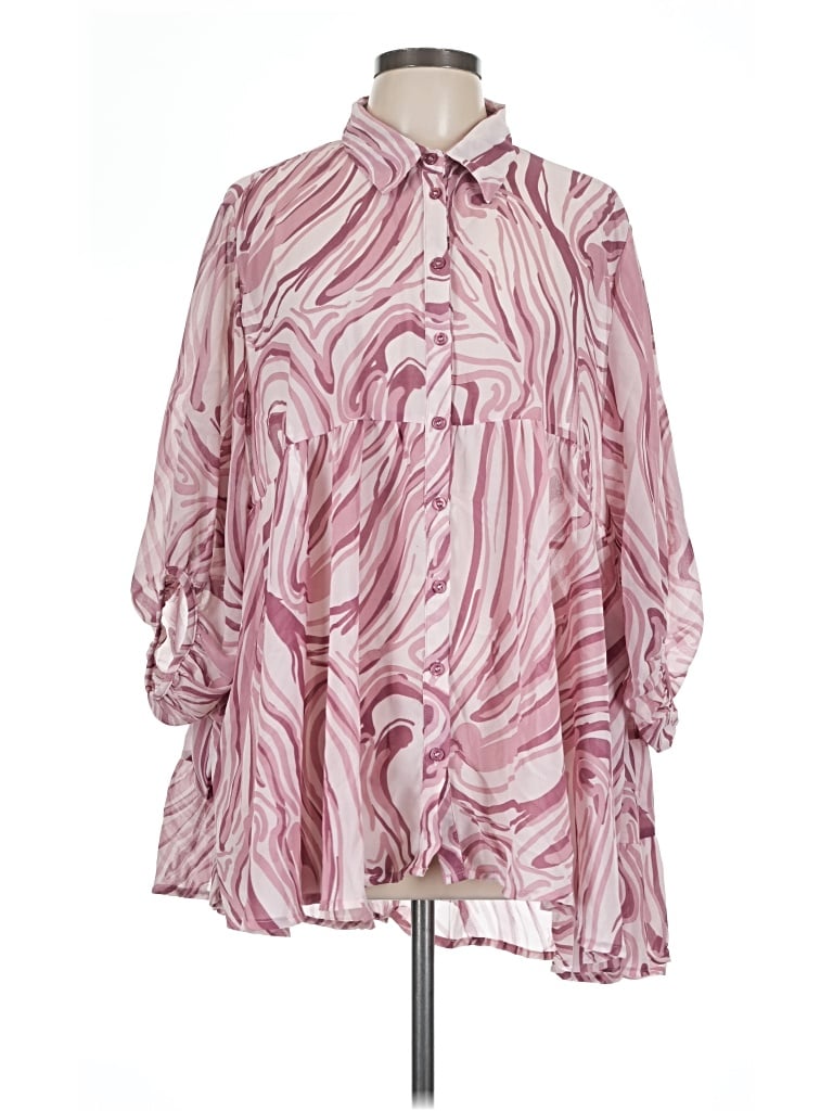 Pre-owned Umgee Long Sleeve Blouse In Pink