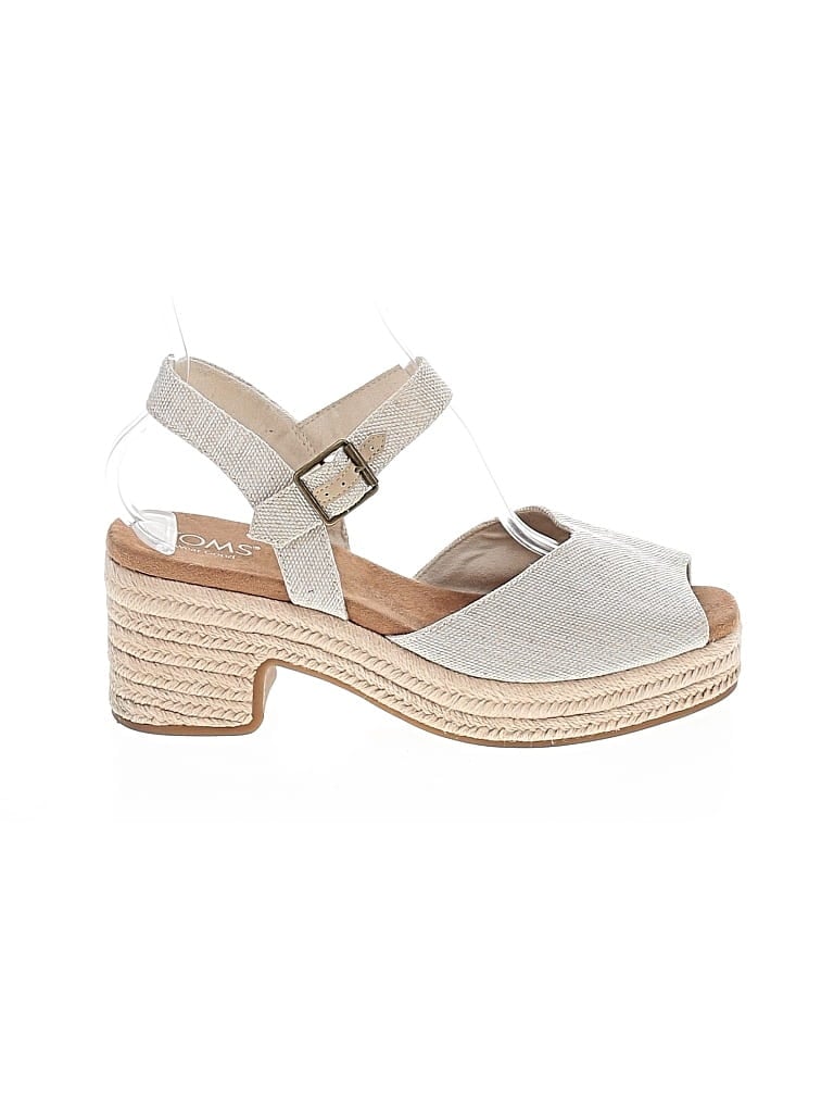 Pre-owned Toms Wedges In Gray