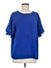 Unbranded 100% Polyester Blue Short Sleeve Blouse Size M - photo 1