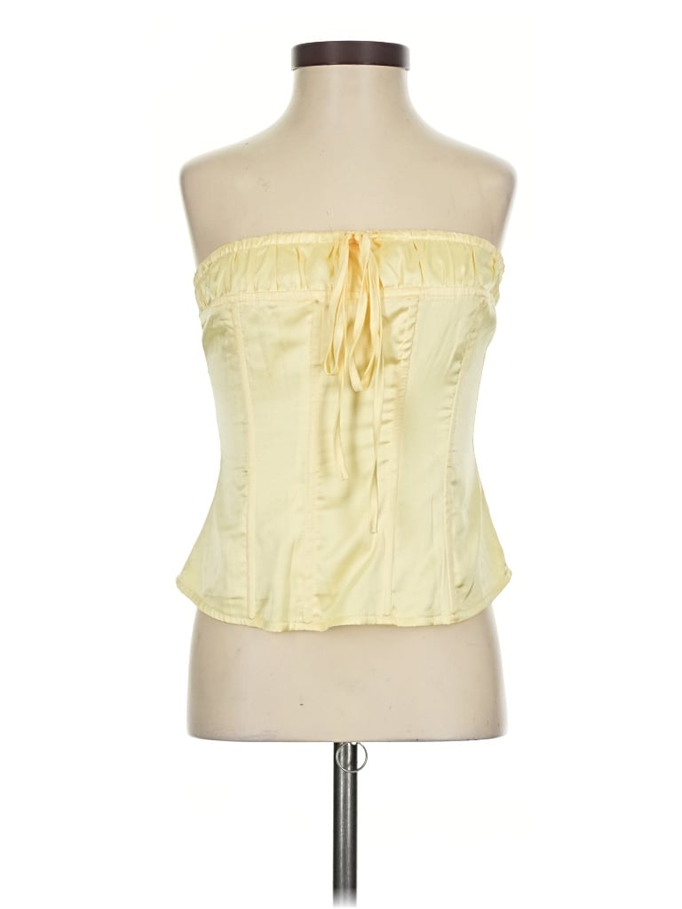 Pre-owned Peppermayo Tube Top Yellow Strapless Neckline Tops
