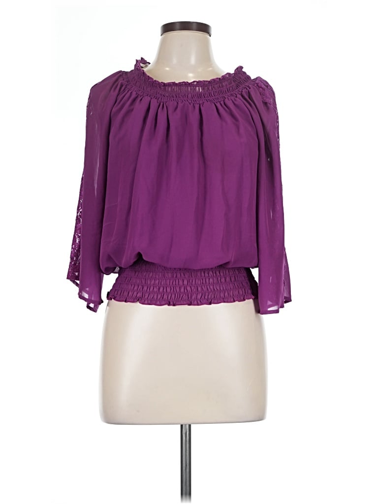 Pre-owned Bcx 3/4 Sleeve Blouse In Purple