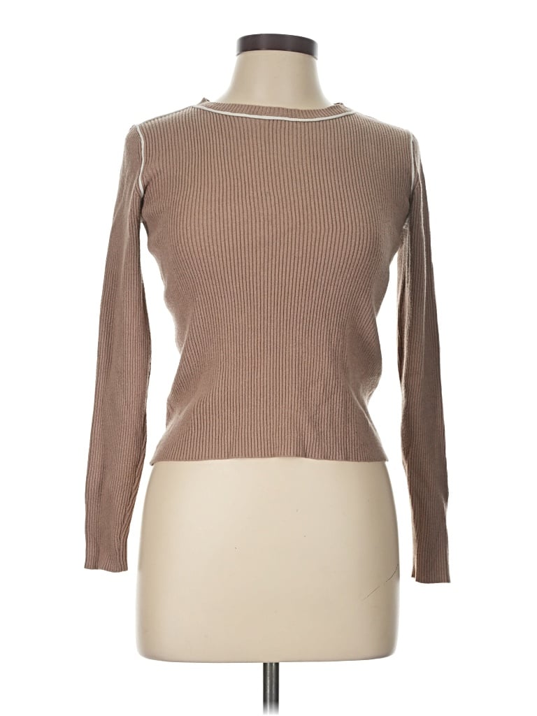 Pre-owned Vero Moda Long Sleeve Top Brown Turtleneck Tops