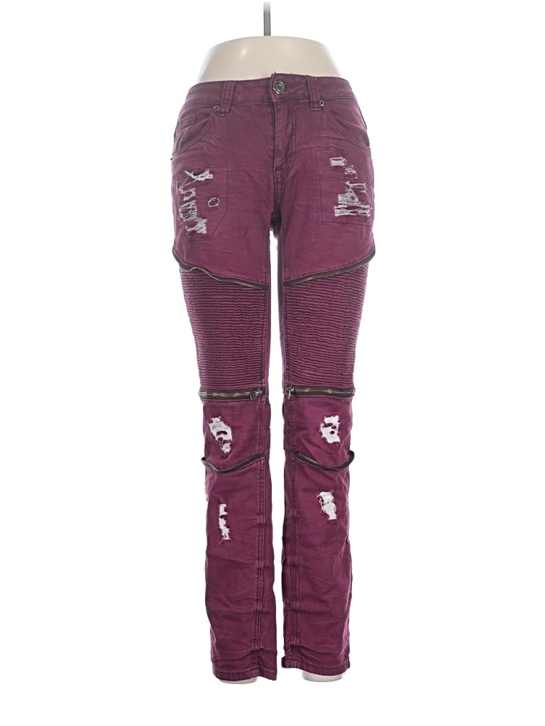 Pre-owned Black Jeans In Burgundy