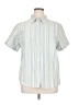 Basic Editions 100% Cotton Stripes Green Short Sleeve Button-Down Shirt Size 1X - photo 1