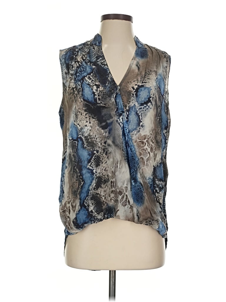 Pre-owned Apny Sleeveless Blouse In Blue