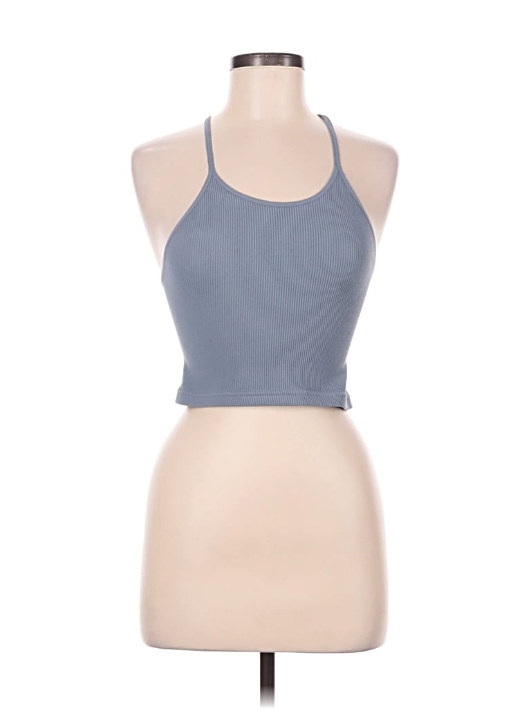 Pre-owned Fp Movement Tank Top Blue Halter Neckline Tops