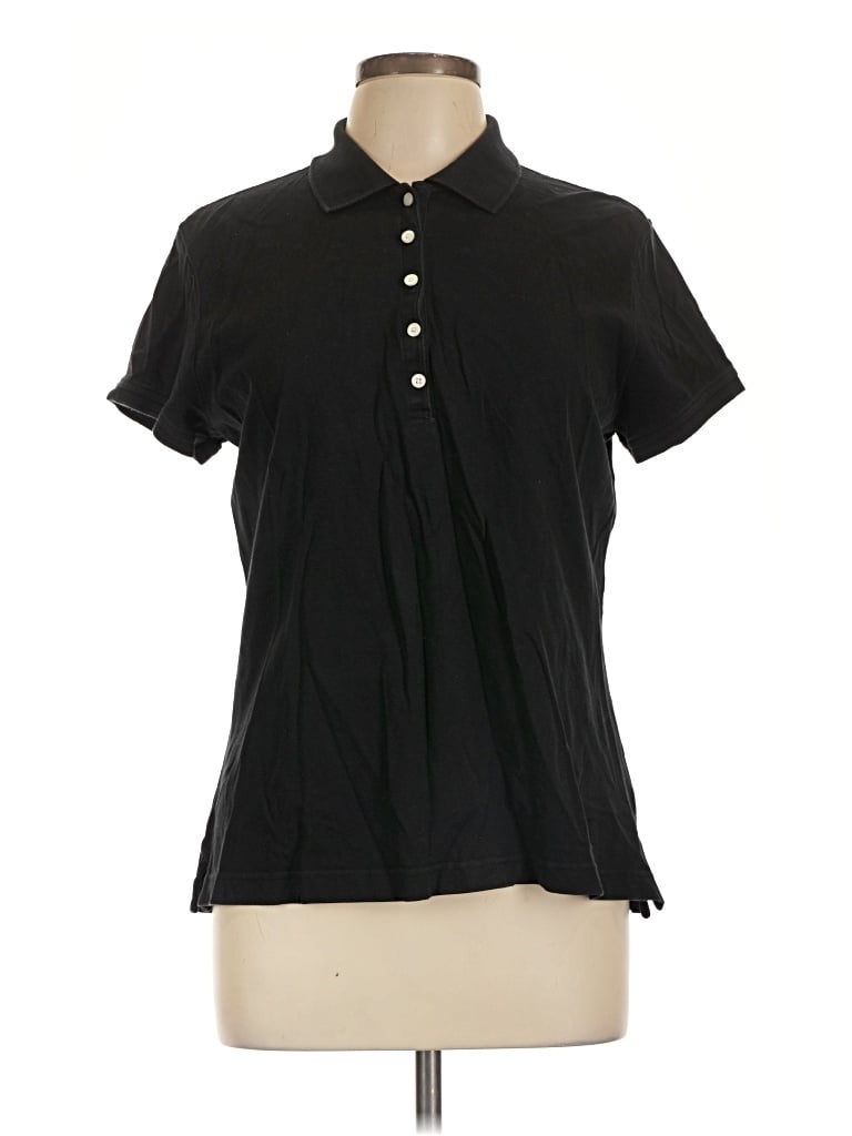 Pre-owned Izod Short Sleeve Blouse In Black