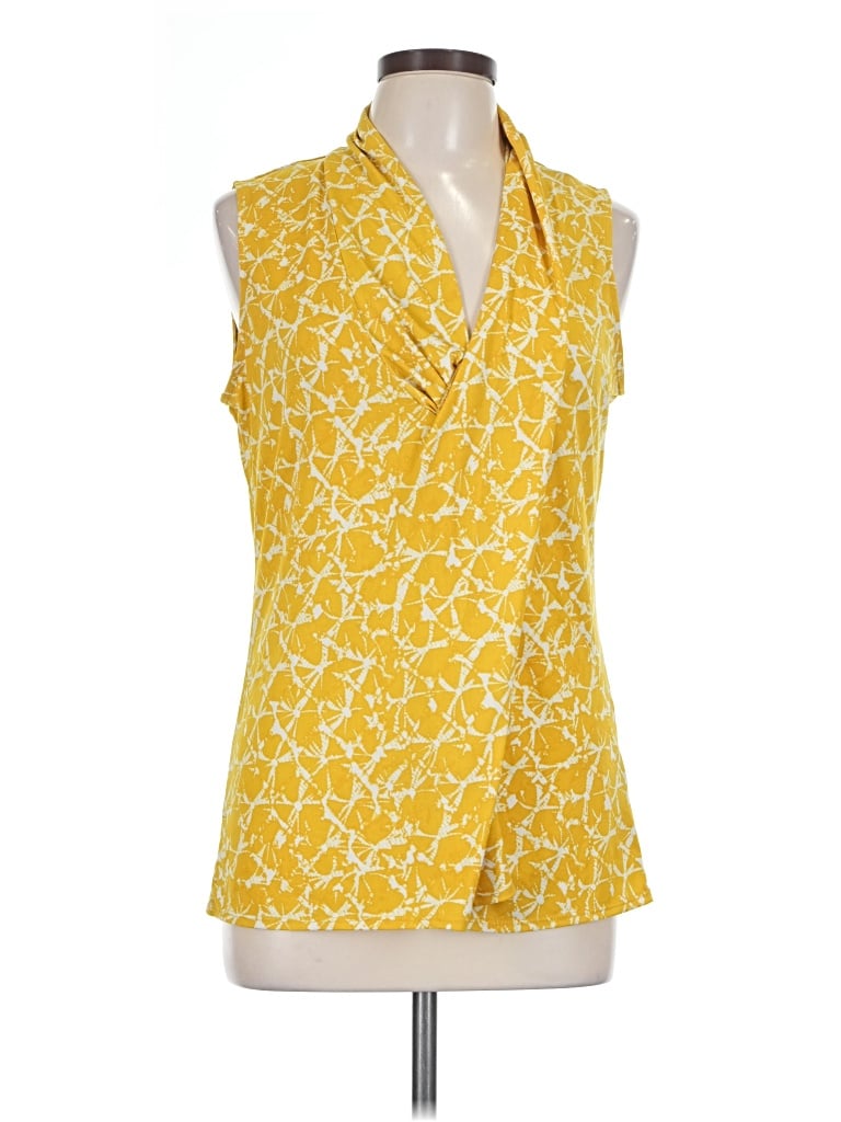 Pre-owned Chaus Sleeveless Blouse In Yellow