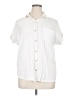 Cato 100% Rayon Solid White Short Sleeve Button-Down Shirt Size XL - photo 1