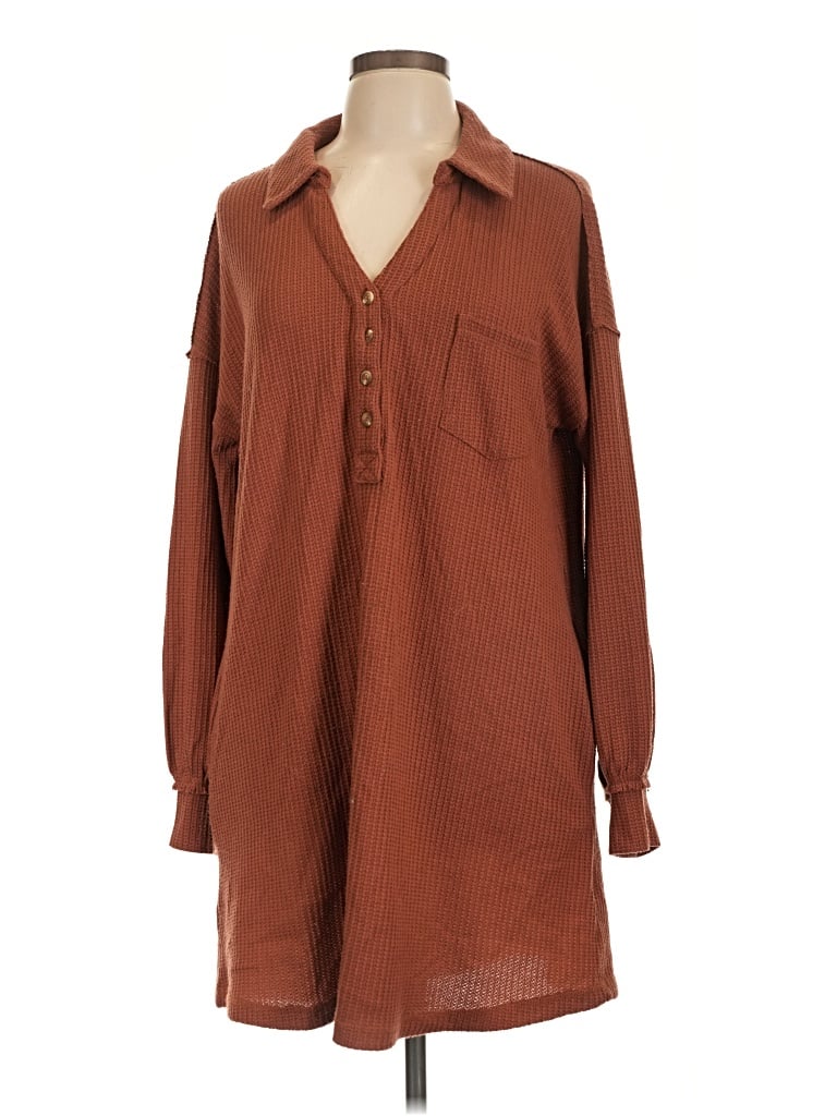 Pre-owned New In Long Sleeve Blouse In Brown