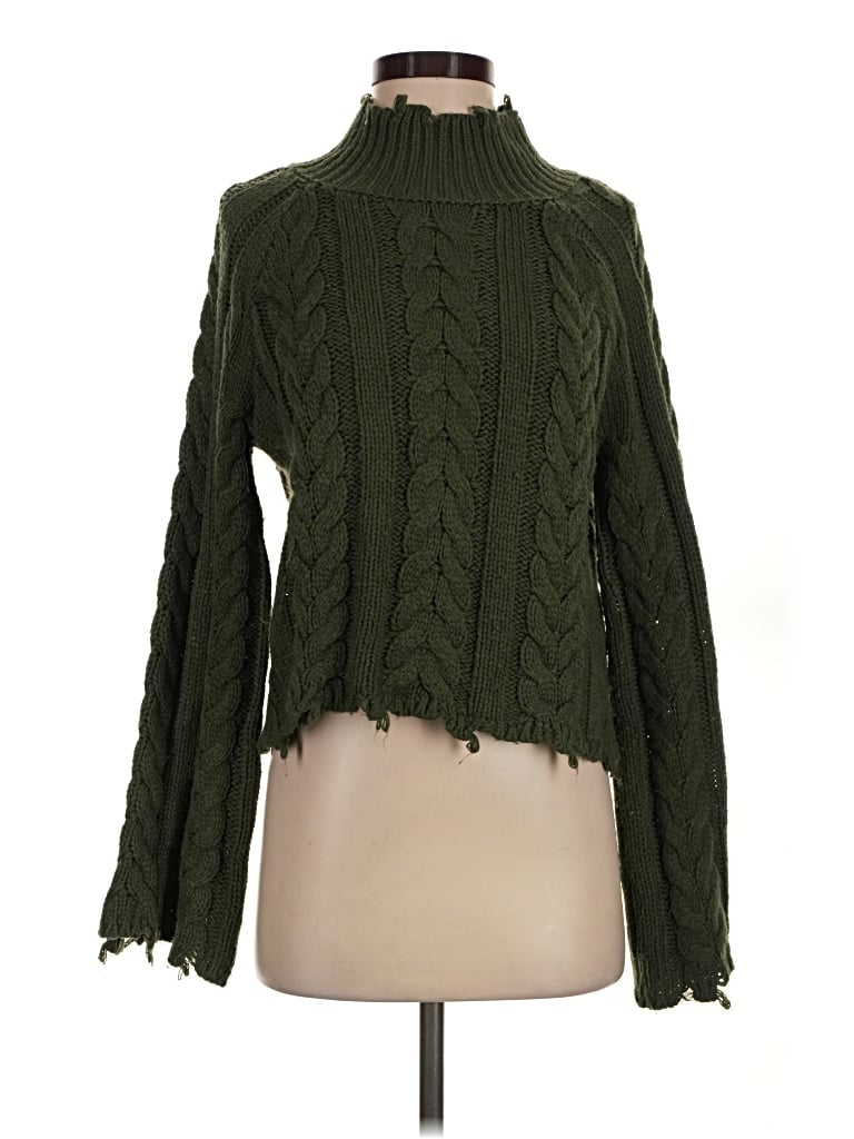 Pre-owned Cotton Candy La Turtleneck Sweater In Green