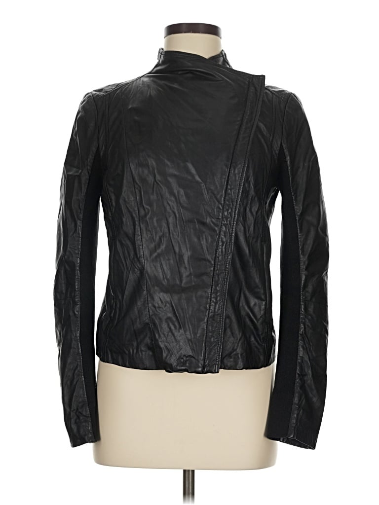Pre-owned Trouve Leather Jacket In Black