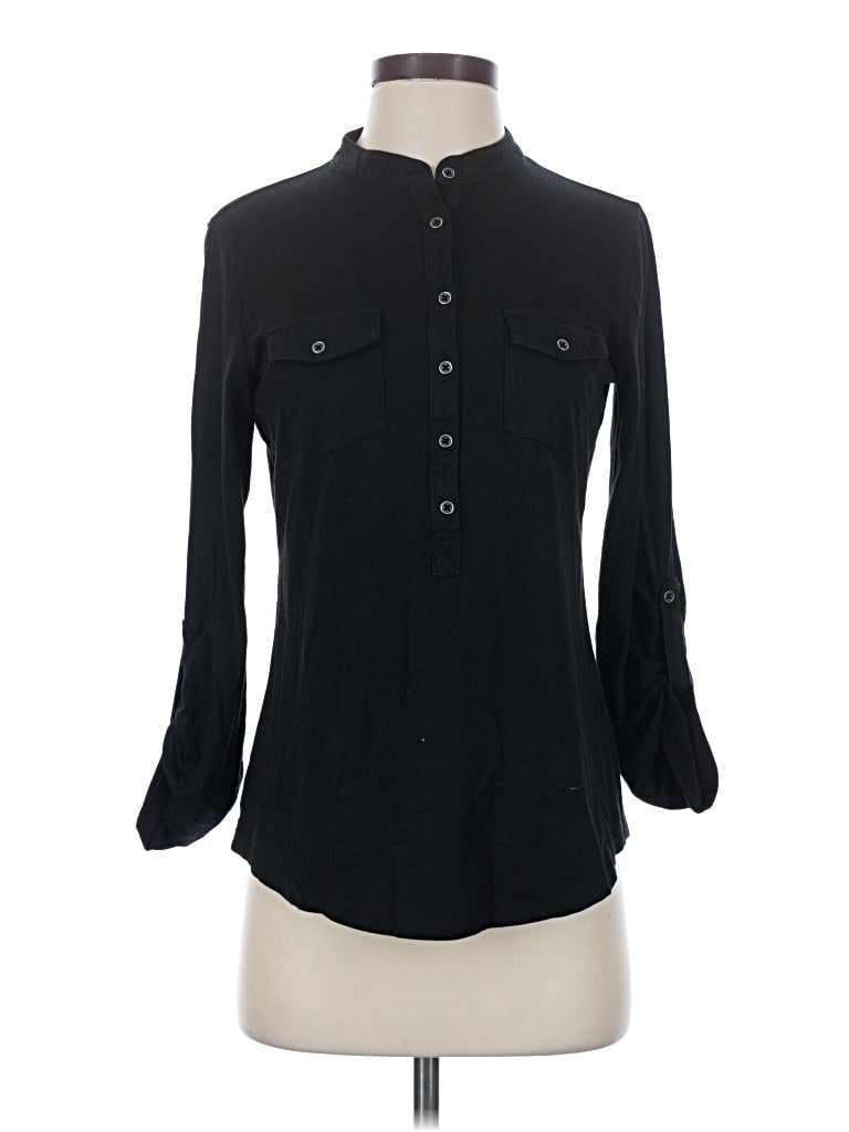 Pre-owned Relativity 3/4 Sleeve Blouse In Black