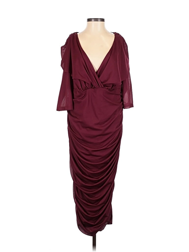 Pre-owned Kiyonna Cocktail Dress In Burgundy