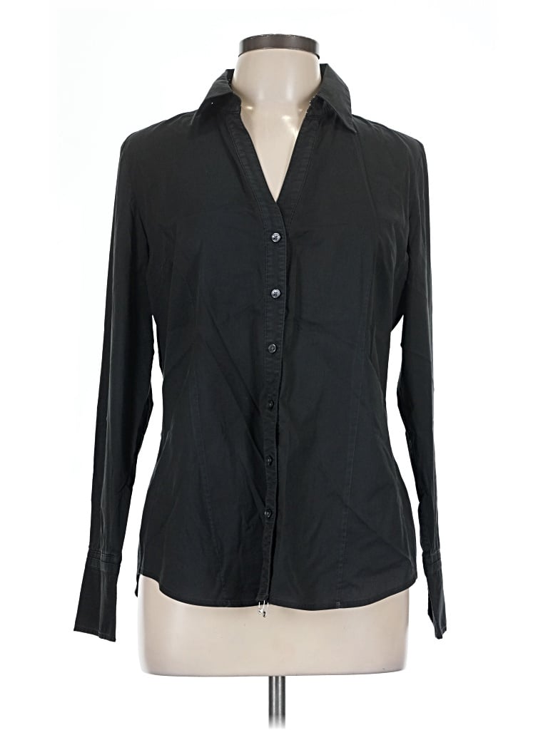 Pre-owned Express Design Studio Long Sleeve Button Down Shirt In Black