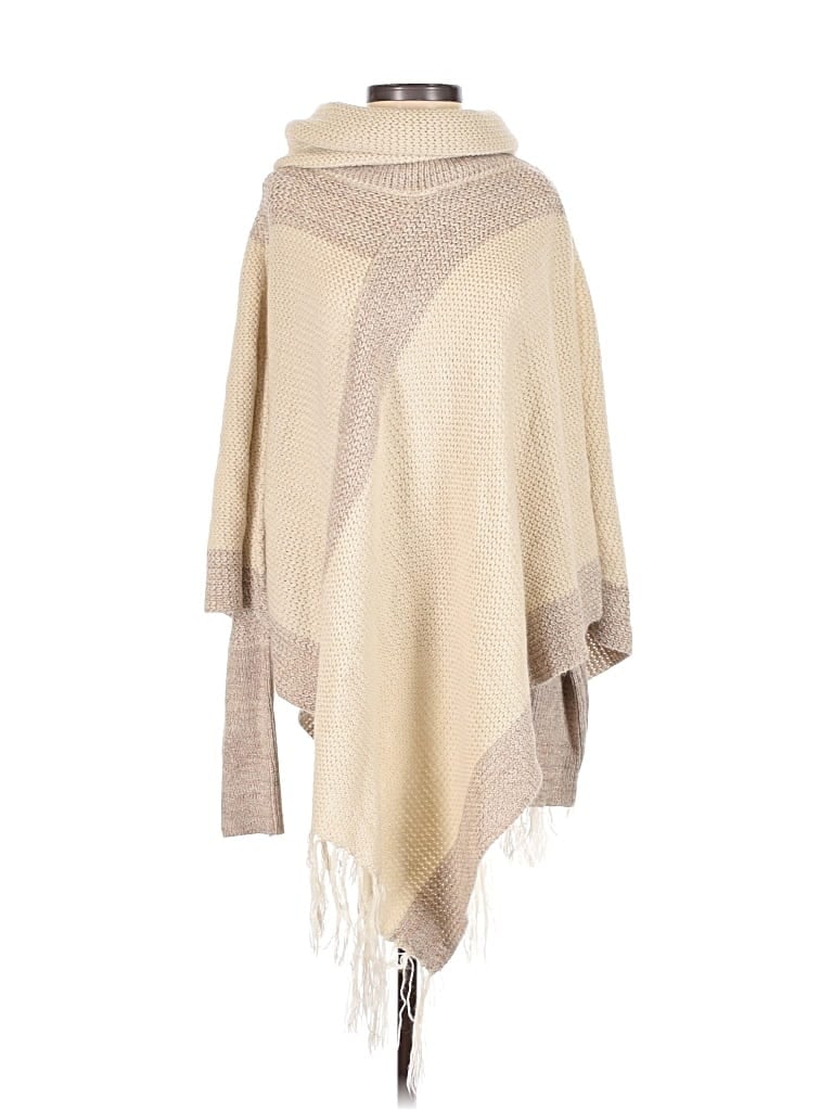 Pre-owned Mystree Poncho In Tan