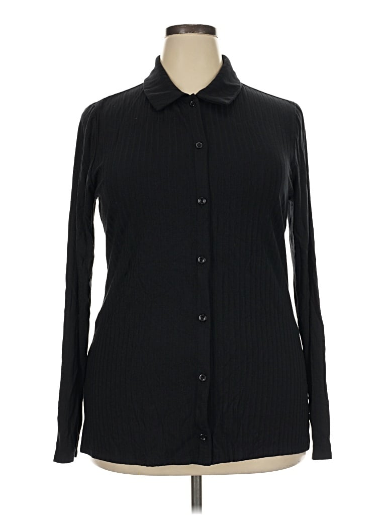 Pre-owned Amazon Essentials Long Sleeve Blouse In Black