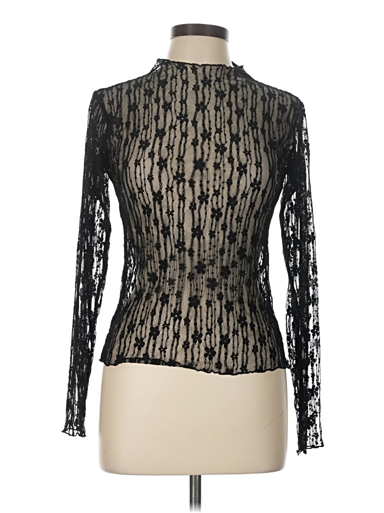 Pre-owned Easel Long Sleeve Top Black Turtleneck Tops