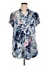 N Touch Tropical Blue Short Sleeve Blouse Size XL - photo 1