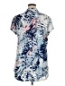 N Touch Tropical Blue Short Sleeve Blouse Size XL - photo 2