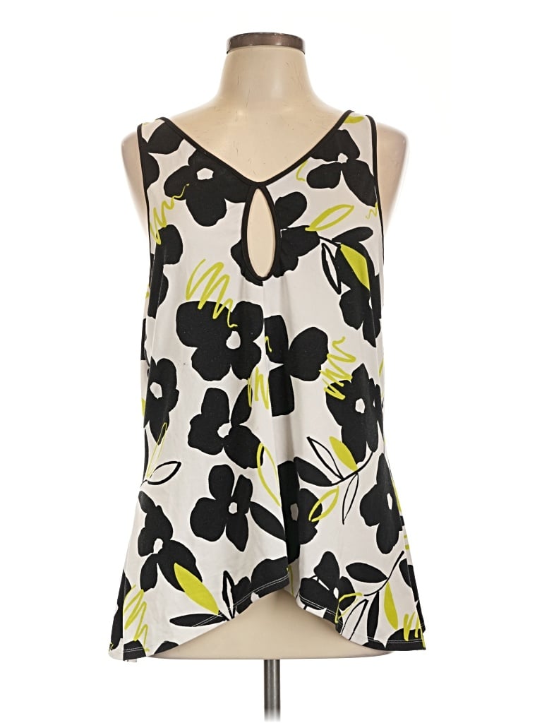 Pre-owned Linea Donatella Sleeveless Blouse In Ivory