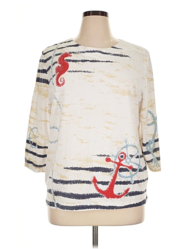 Pre-owned N Touch 3/4 Sleeve T-shirt In Ivory