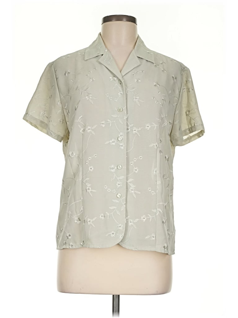 Pre-owned Laura Scott Short Sleeve Blouse In Ivory