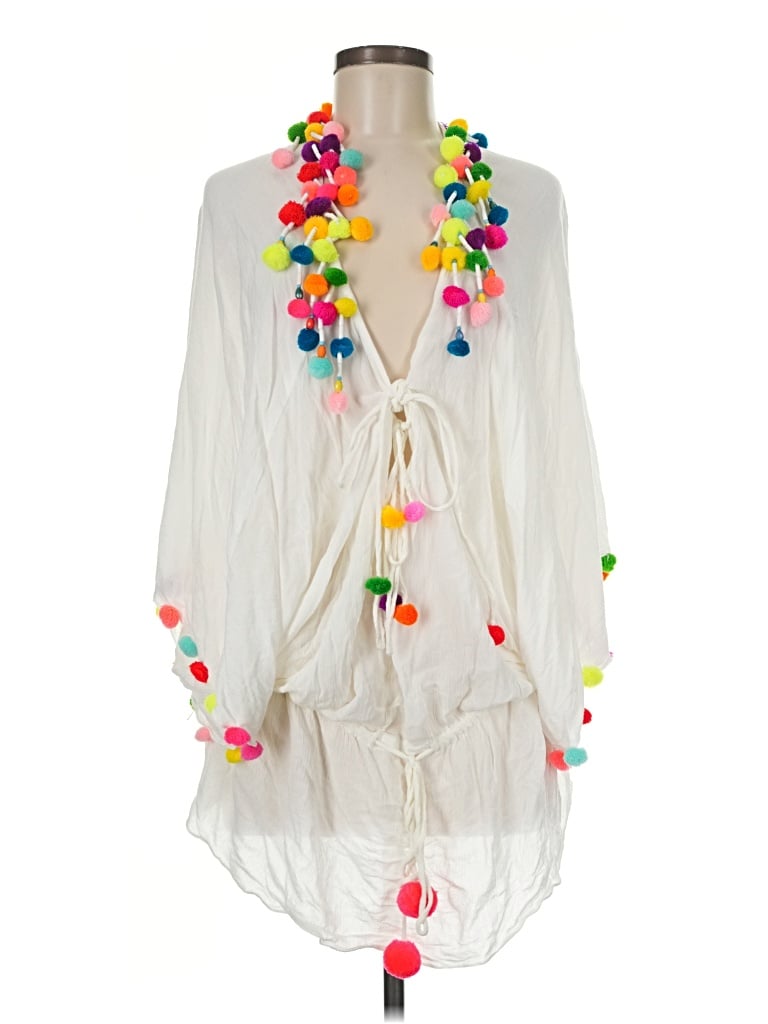 Pre-owned Sundress Swimsuit Cover Up In White