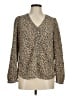 Levi's 100% Polyester Animal Print Brown Tan Long Sleeve Blouse Size M - photo 1