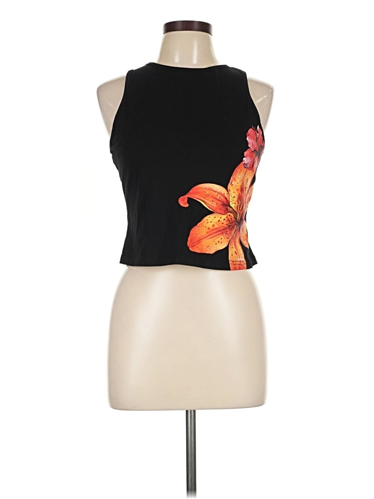 Pre-owned Cider Tank Top Black Halter Neckline Tops