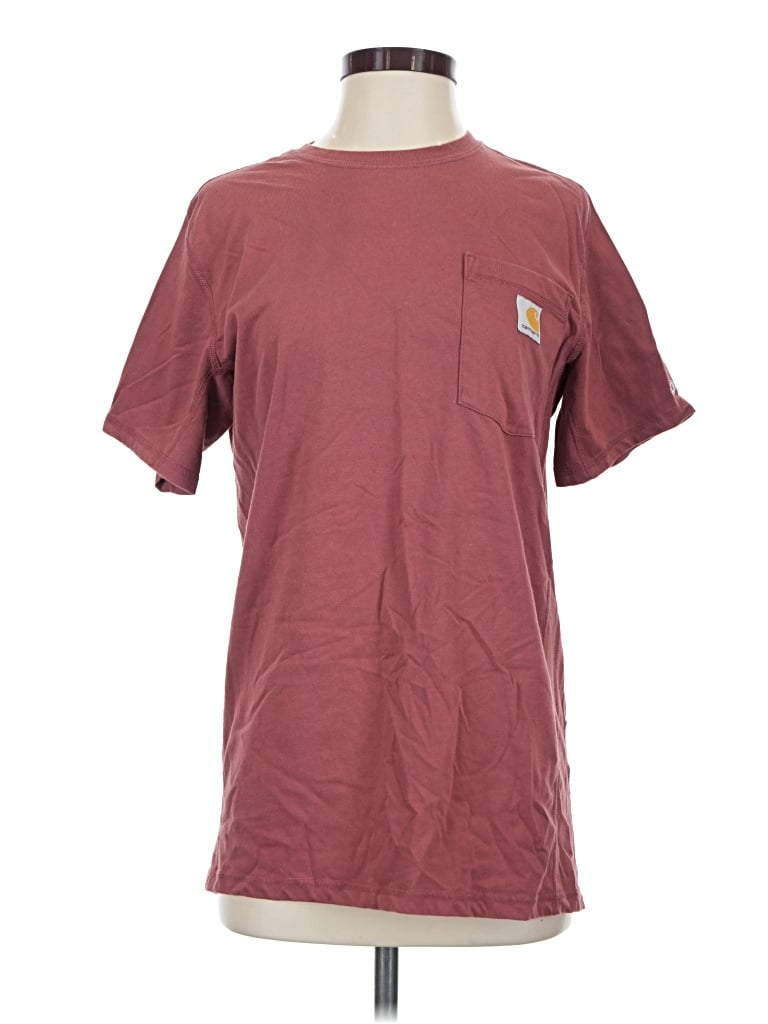 Pre-owned Carhartt Short Sleeve T-shirt In Burgundy
